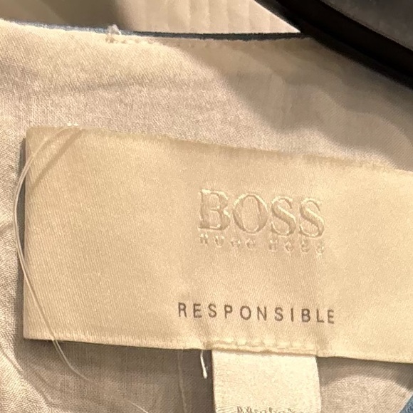 Hugo Boss Blue Tie Front Ruched Sundress - Picture 10 of 10